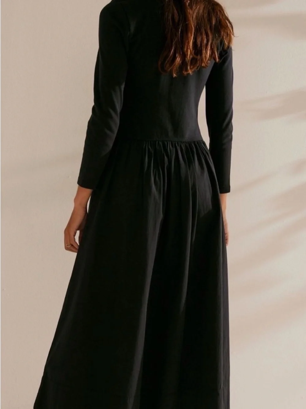 Free People Aelia Drop-Waist Midi Dress. NWT. Black